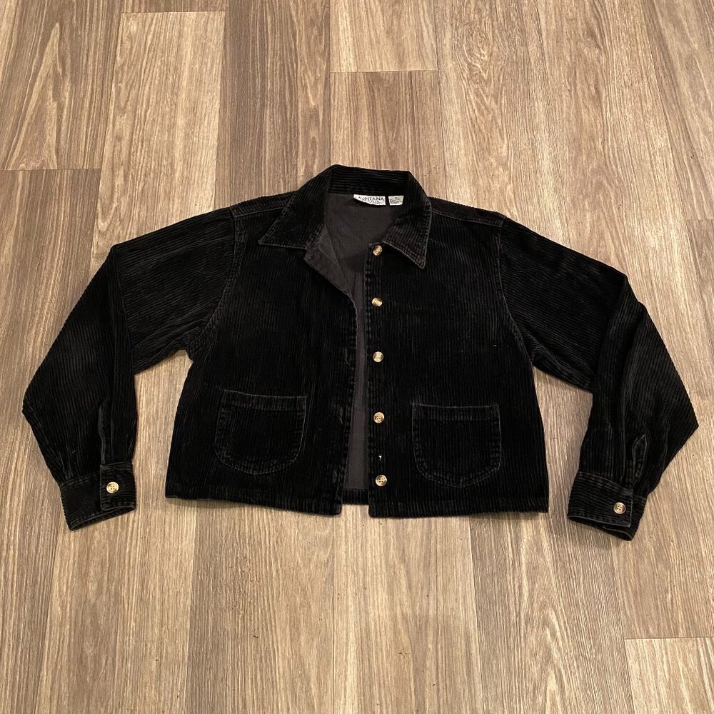 Black Corduroy Button Down Jacket Women's Size M
